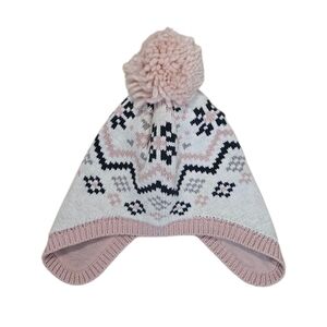 Carter's Fair Isle Trapper Hat Winter Hat NEW Baby Girl 3-9 Mo Pink